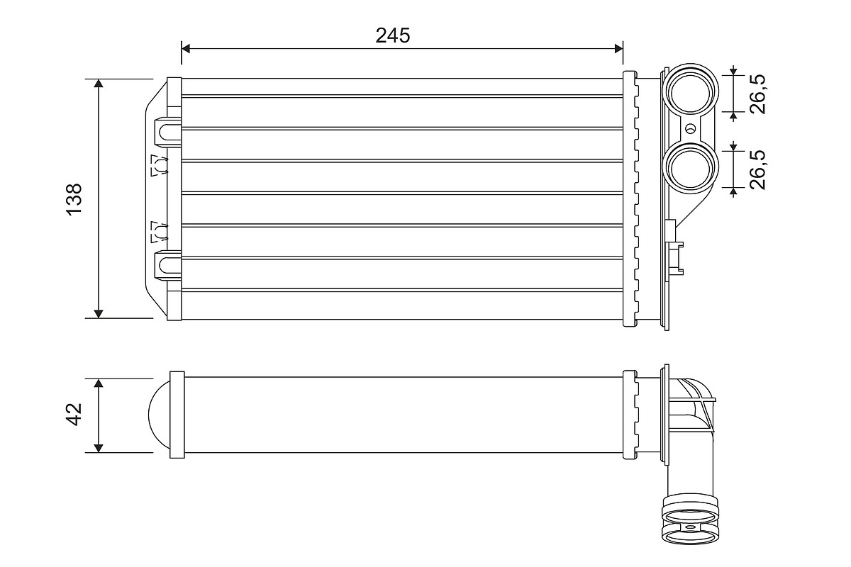 Schimbator caldura, incalzire habitaclu 811503 VALEO